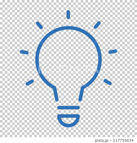 發光燈泡圖示的插圖。想法或發明的圖像。可編輯的線向量數據 117759834