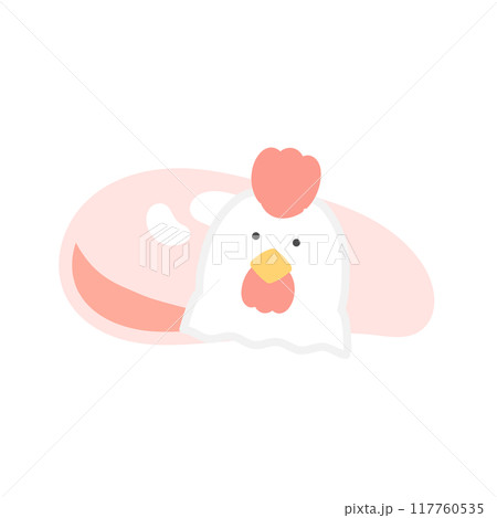 ニワトリと鶏肉 イラスト ニワトリと鶏肉 イラスト 117760535