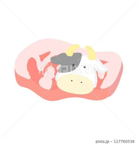 うしと牛肉 イラスト うしと牛肉 イラスト 117760536