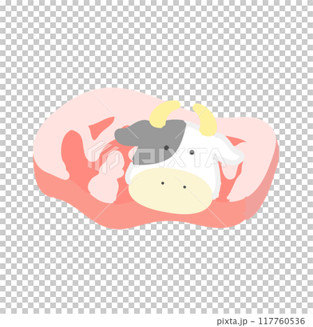 うしと牛肉 イラスト うしと牛肉 イラスト 117760536