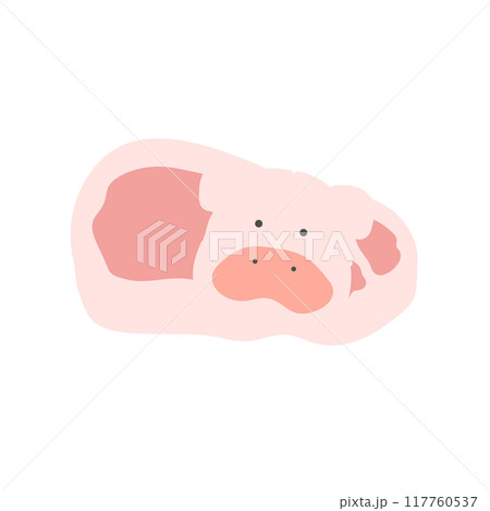 ブタと豚肉　イラスト 117760537