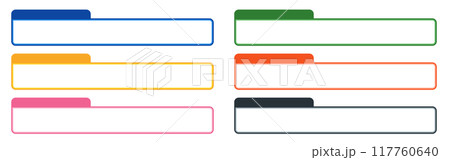 シンプルなテロップベースセット　カラフル　ベクター素材 117760640