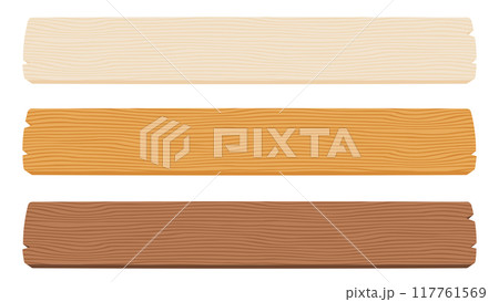 横長の木板の看板テロップベース ベクター素材セット 横長の木板の看板テロップベース ベクター素材セット 117761569