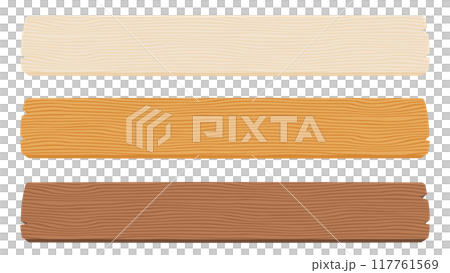 横長の木板の看板テロップベース ベクター素材セット 横長の木板の看板テロップベース ベクター素材セット 117761569