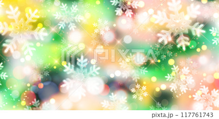 雪　クリスマス　冬　光　背景	 117761743