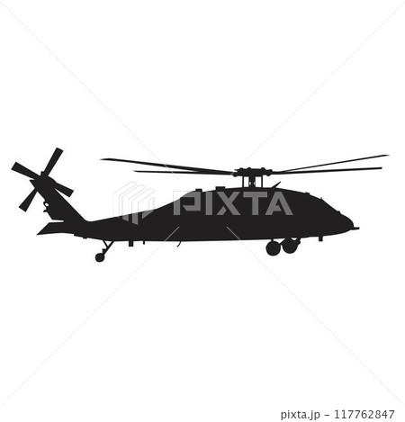 Military helicopter rotor blade silhouette Military helicopter rotor blade silhouette 117762847