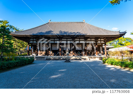 【奈良県】爽やかな青空が広がる唐招提寺の金堂 117763008