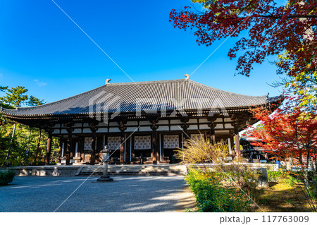 【奈良県】爽やかな青空が広がる唐招提寺の金堂 117763009