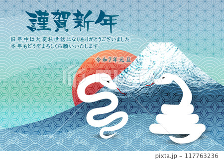 巳　年賀状　干支　背景	 117763236