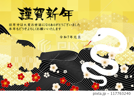 巳　年賀状　干支　背景	 117763240