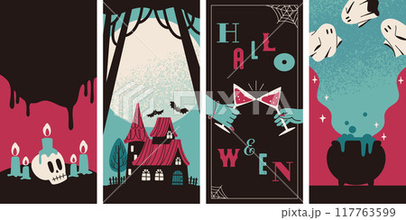 ホラーでかわいいハロウィンパーティーバナーセット ホラーでかわいいハロウィンパーティーバナーセット 117763599