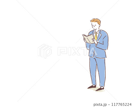 本を読むスーツを着た男性 本を読むスーツを着た男性 117765224
