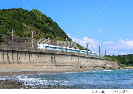 【JR西日本】287系「くろしお」と砂浜（きのくに線：南部〜岩代） 117765270