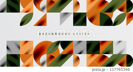 Triangles, round triangles and circles techno art. Vector Illustration For Wallpaper, Banner, Background, Card, Book Illustration, landing page 117765398