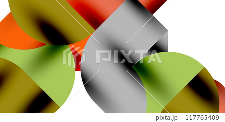 Shadow effect shiny circles and round triangles geometric modern art. Vector Illustration For Wallpaper, Banner, Background, Card, Book Illustration, landing page 117765409