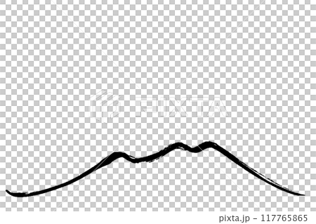 筆タッチの山のイラスト 筆タッチの山のイラスト 117765865