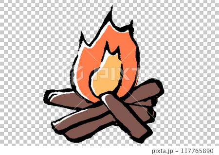 用畫筆觸摸營火的插圖 117765890