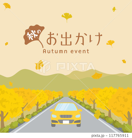 秋のお出かけ イチョウ並木 秋のお出かけ イチョウ並木 117765911