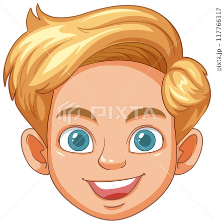Happy Blonde Boy Cartoon Face Happy Blonde Boy Cartoon Face 117766117