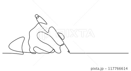 hand writing with pen minimalism one line drawing 117766614