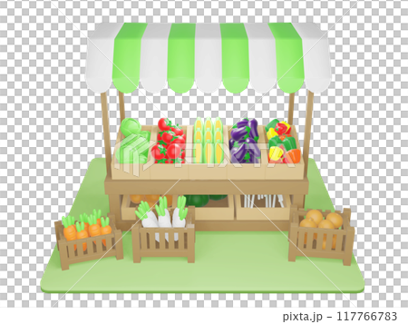 八百屋のアイソメトリックイラスト 八百屋のアイソメトリックイラスト 117766783