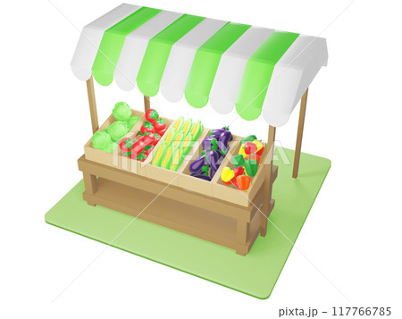 八百屋のアイソメトリックイラスト 八百屋のアイソメトリックイラスト 117766785
