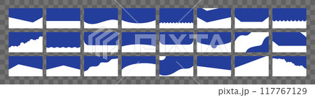 Separator Header for web page design. Flat Vector illustration. Set of Template with different Shapes. Banners or Posters. Website border concept 117767129