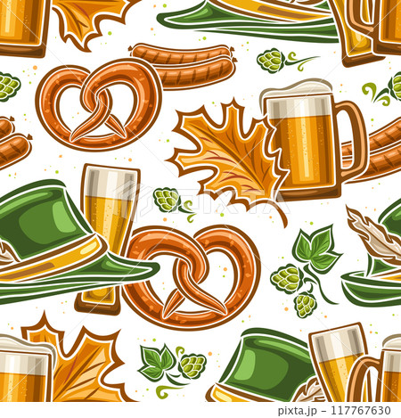 Vector Oktoberfest Seamless Pattern 117767630