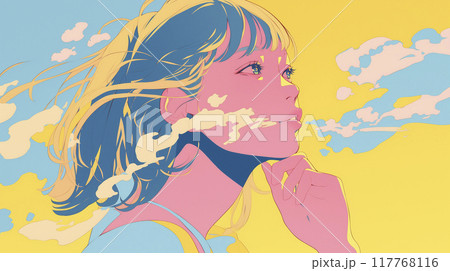 日本アニメーション　しゃぼん玉と少女 117768116