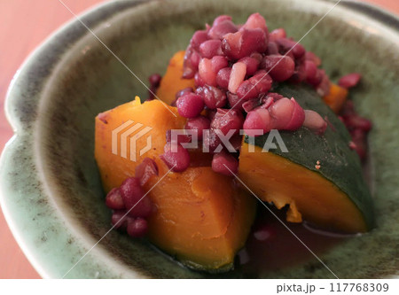 カボチャと小豆の煮物 カボチャと小豆の煮物 117768309