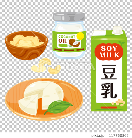盤子上的植物乳酪和配料 117768865