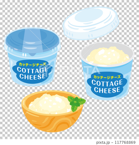 Cottage cheese set in a container 117768869