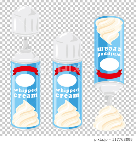 Whipped cream set in a spray can Whipped cream set in a spray can 117768899