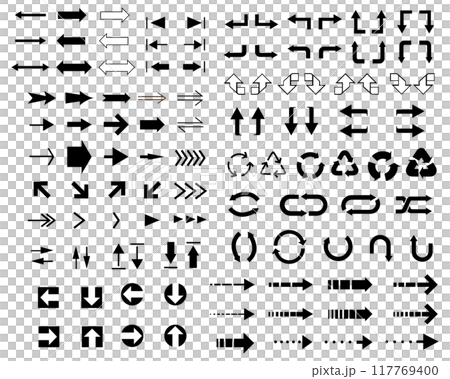 Simple arrow icon set 117769400