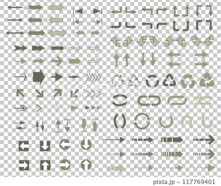 卡其色彩色箭頭圖示集 117769401