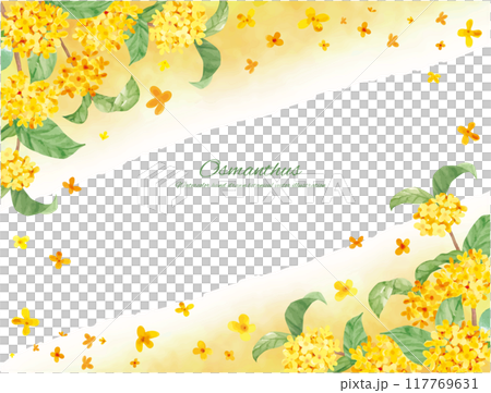 水彩畫桂花向量插畫裝飾材料 117769631