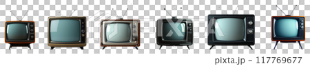 レトロなテレビのセット 117769677