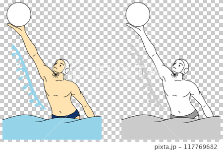 男運動員打水球的插圖集 男運動員打水球的插圖集 117769682