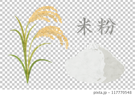 Rice flour watercolor vector illustration Rice flour watercolor vector illustration 117770548