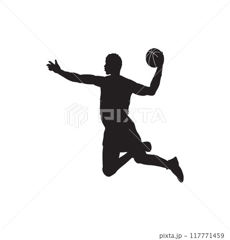 Vector set of Basketball players silhouettes, Basketball silhouettes Vector set of Basketball players silhouettes, Basketball silhouettes 117771459