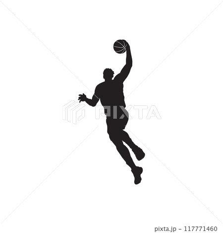 Vector set of Basketball players silhouettes, Basketball silhouettes Vector set of Basketball players silhouettes, Basketball silhouettes 117771460