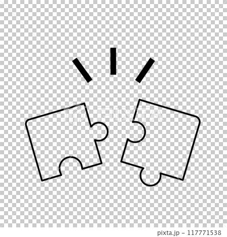 Perfectly fitting jigsaw puzzle_monochrome 117771538