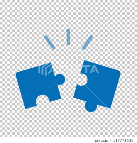 Perfectly fitting jigsaw puzzle_blue 117771539