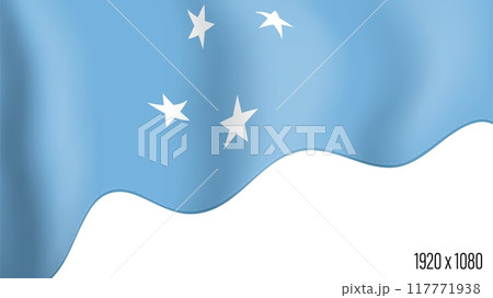 Micronesia country flag realistic independence day background. Micronesia commonwealth banner in motion waving, fluttering in wind. Festive patriotic HD format template for independence day 117771938