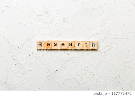 research word written on wood block. research text on table, concept research word written on wood block. research text on table, concept 117772476