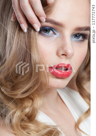 Glamorous blonde beauty. Young woman portrait 117772743
