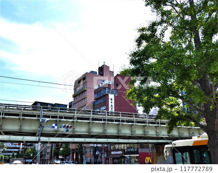 東京・高架線路の両国駅 東京・高架線路の両国駅 117772789