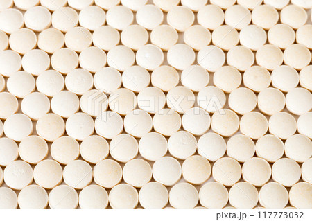 Many colorful pills top viev. Set of many pills on colored background Many colorful pills top viev. Set of many pills on colored background 117773032