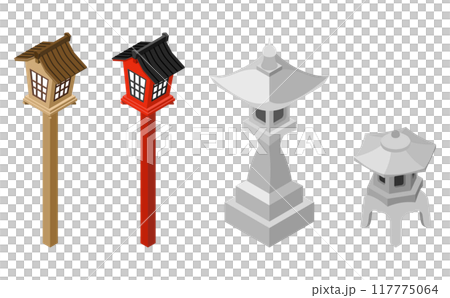Isometric illustration: set of lanterns 117775064