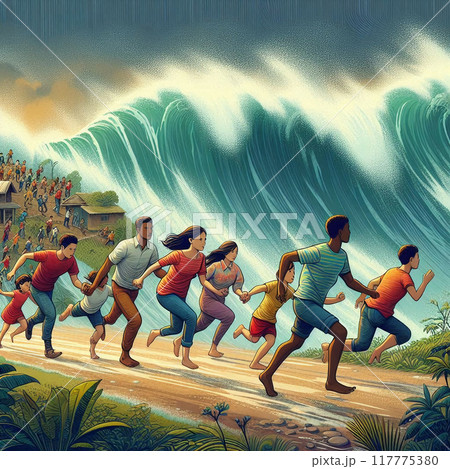 津波避難 117775380